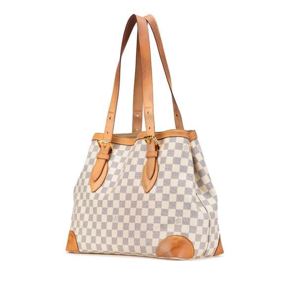 Pre-owned Louis Vuitton Damier Azur Hampstead MM White