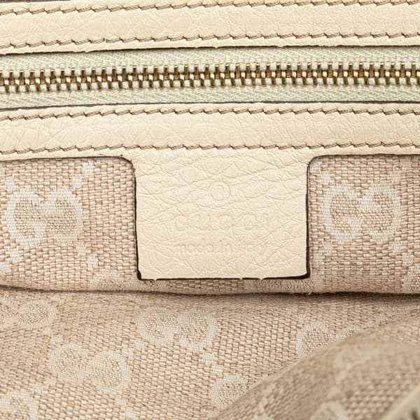 Pre-owned Gucci Medium Leather Bamboo Diana Tote White