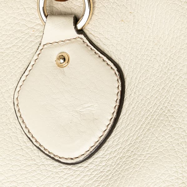 Pre-owned Gucci Medium Leather Bamboo Diana Tote White
