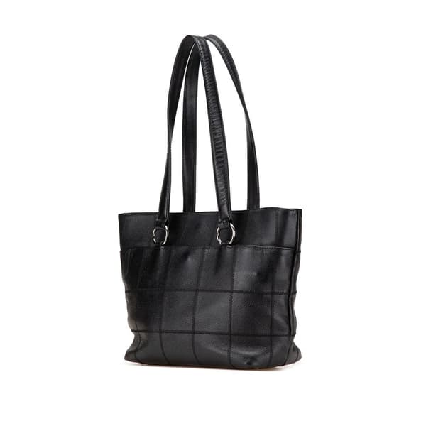 Pre-owned Chanel Caviar Choco Bar Tote Black
