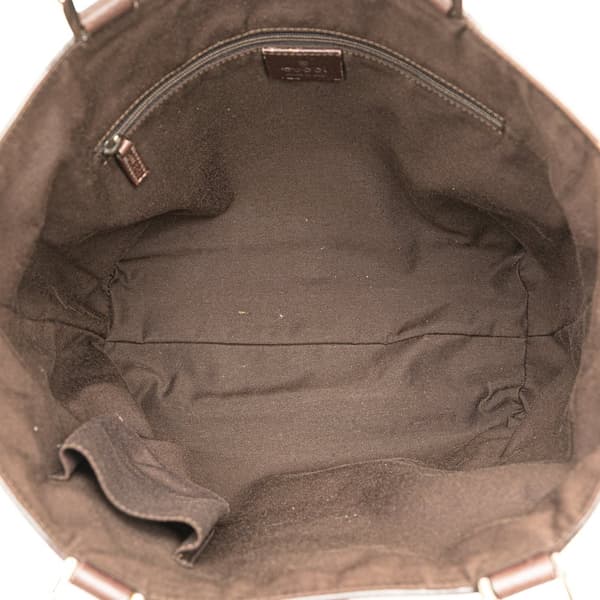 Pre-owned Gucci GG Canvas Abbey D Ring Tote Brown