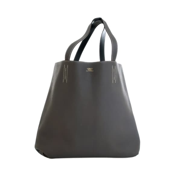 Pre-owned Hermès Clemence Double Sens 45 Gray