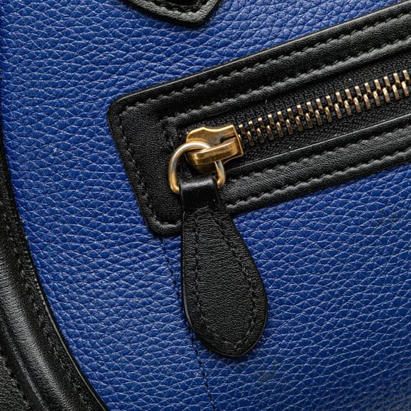 Pre-owned Celine Micro Tricolor Leather Luggage Tote Blue