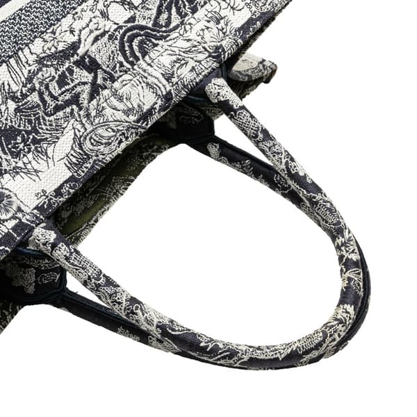 Pre-owned Dior Medium Canvas Embroidered Dioriviera Toile De Jouy Book Tote Blue