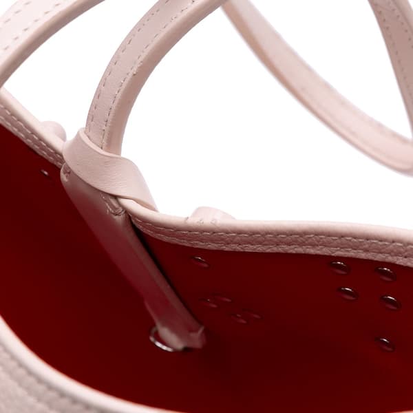Pre-owned Christian Louboutin Small Grained Calfskin Studded Cabata Tote Pink