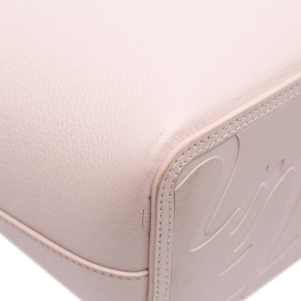 Pre-owned Christian Louboutin Small Grained Calfskin Studded Cabata Tote Pink