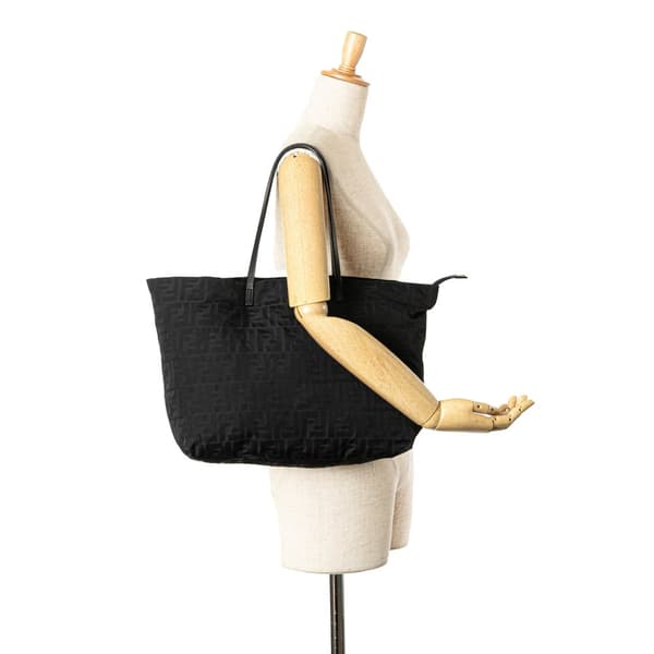 Pre-owned Fendi Zucca Canvas Tote Black