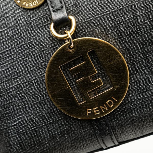 Pre-owned Fendi Zucchino Spalmati Tote Black