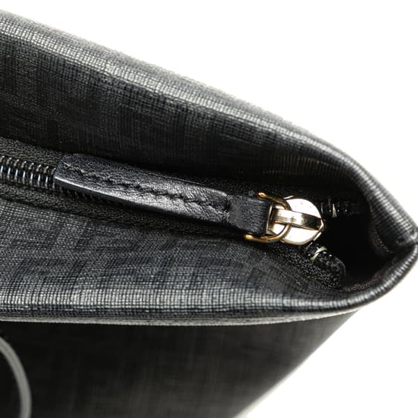 Pre-owned Fendi Zucchino Spalmati Tote Black