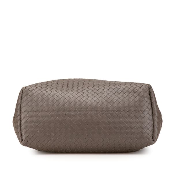 Pre-owned Bottega Veneta Nappa Intrecciato Belt Strap Tote Brown