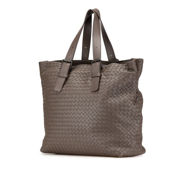 Pre-owned Bottega Veneta Nappa Intrecciato Belt Strap Tote Brown