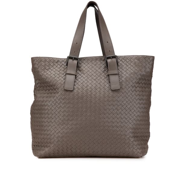 Pre-owned Bottega Veneta Nappa Intrecciato Belt Strap Tote Brown