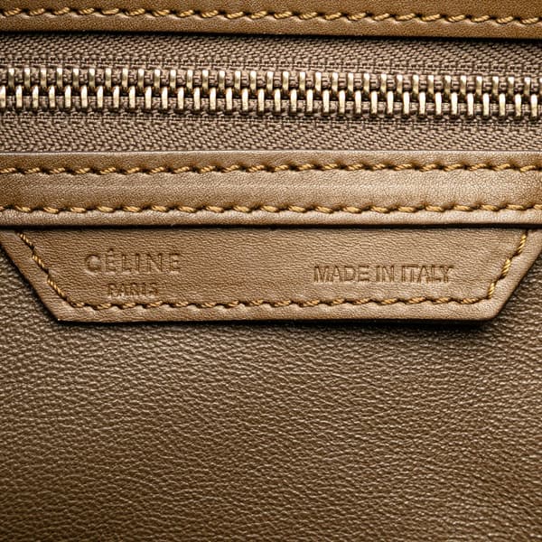 Pre-owned Celine Mini Tricolor Leather Luggage Tote Red