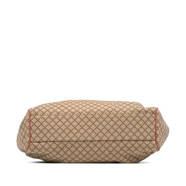 Pre-owned Gucci Medium Diamante Canvas Sukey Tote Brown