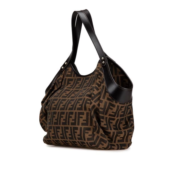 Pre-owned Fendi Zucca Canvas Chef Tote Brown