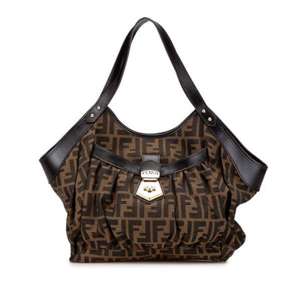 Pre-owned Fendi Zucca Canvas Chef Tote Brown