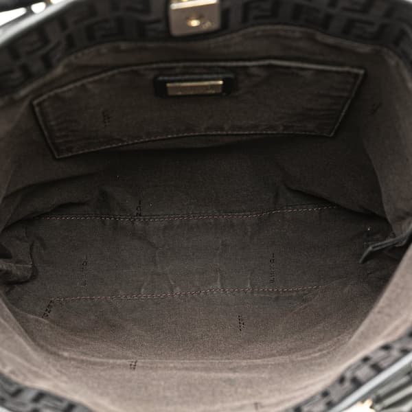 Pre-owned Fendi Zucchino Canvas Chef Shopping Tote Brown