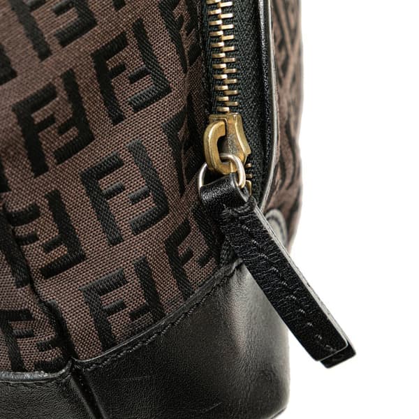 Pre-owned Fendi Zucchino Canvas Chef Shopping Tote Brown