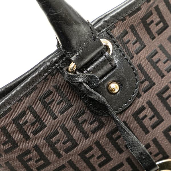 Pre-owned Fendi Zucchino Canvas Chef Shopping Tote Brown