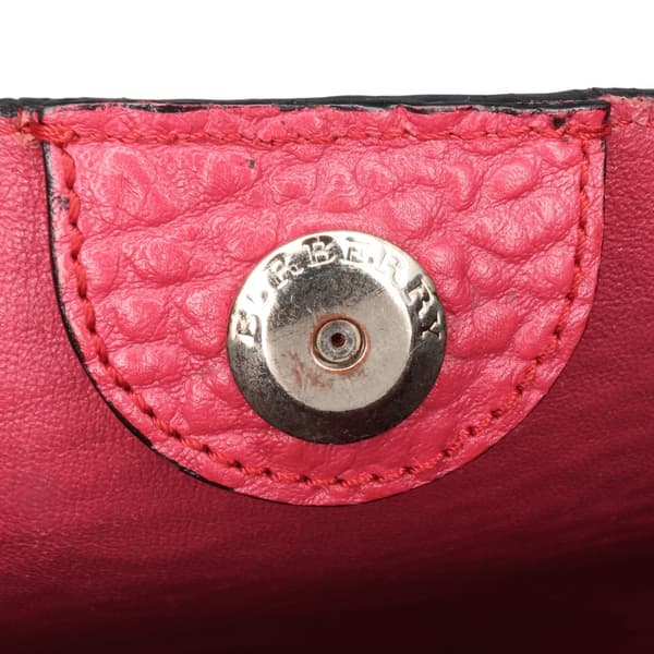 Pre-owned Burberry Small Embossed Grain Check Leather Canterbury Tote Pink