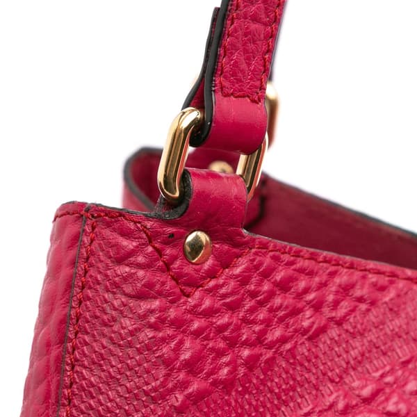 Pre-owned Burberry Small Embossed Grain Check Leather Canterbury Tote Pink