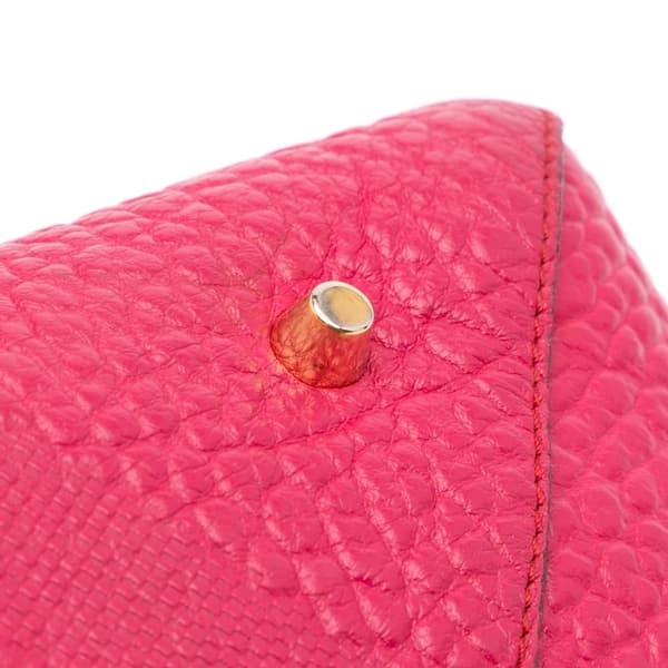 Pre-owned Burberry Small Embossed Grain Check Leather Canterbury Tote Pink