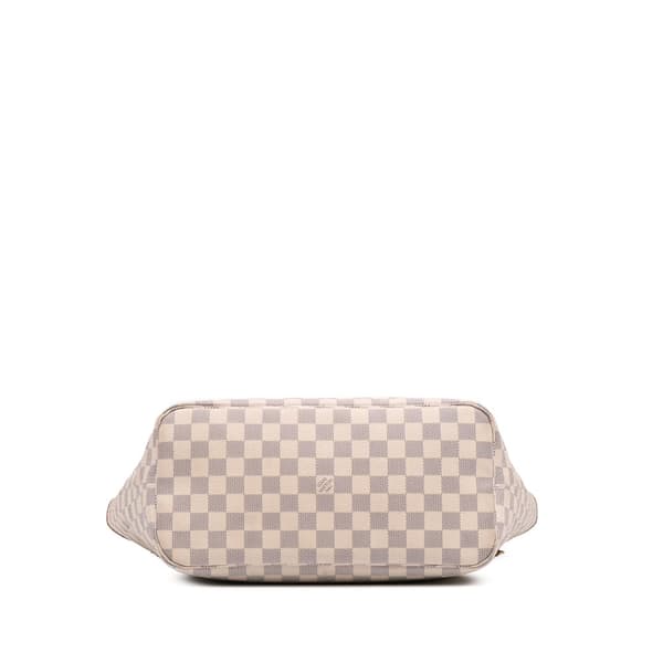 Pre-owned Louis Vuitton Damier Azur Neverfull MM White