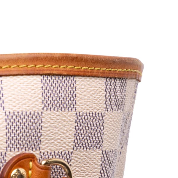 Pre-owned Louis Vuitton Damier Azur Neverfull MM White