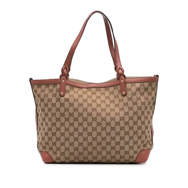 Pre-owned Gucci GG Canvas Craft Tote Brown