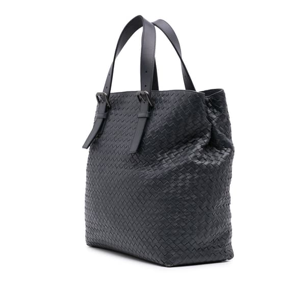 Pre-owned Bottega Veneta Nappa Intrecciato Belt Strap Tote Blue