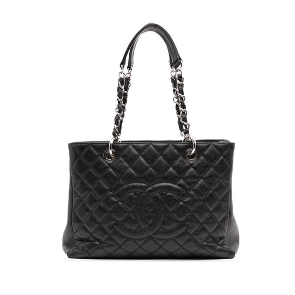 Pre-owned Chanel Caviar Grand Shopping Tote Black