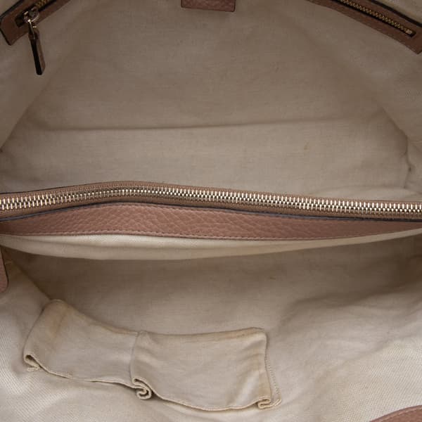 Pre-owned Gucci Large Leather Bella Tote Pink