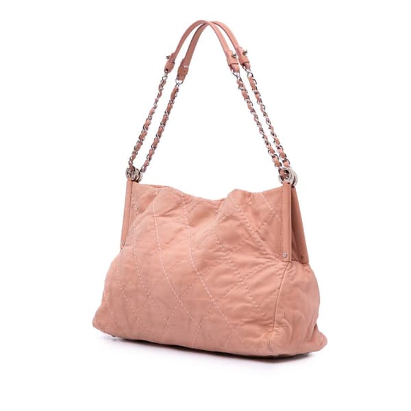 Pre-owned Chanel Small Iridescent Calfskin Sea Hit Tote Brown