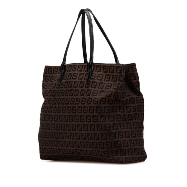 Pre-owned Fendi Zucchino Canvas Tote Brown