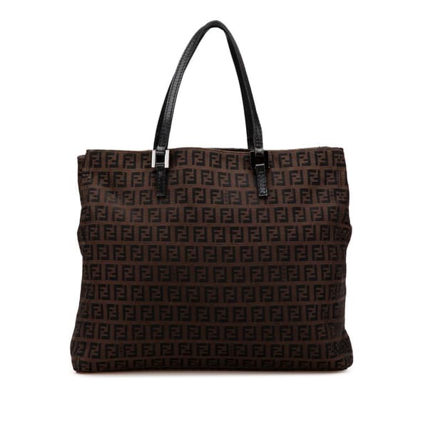 Pre-owned Fendi Zucchino Canvas Tote Brown