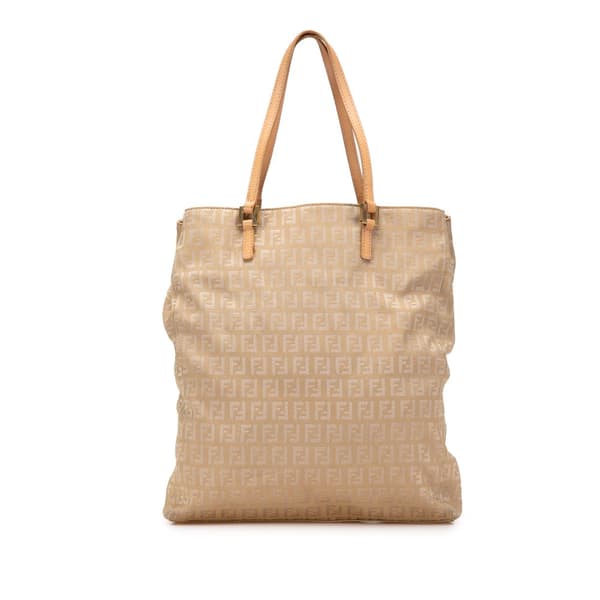 Pre-owned Fendi Zucchino Canvas Tote Brown