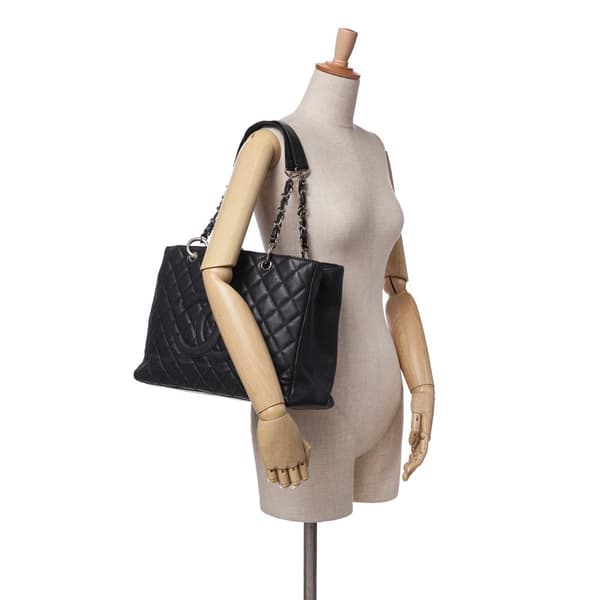 Pre-owned Chanel Caviar Grand Shopping Tote Black