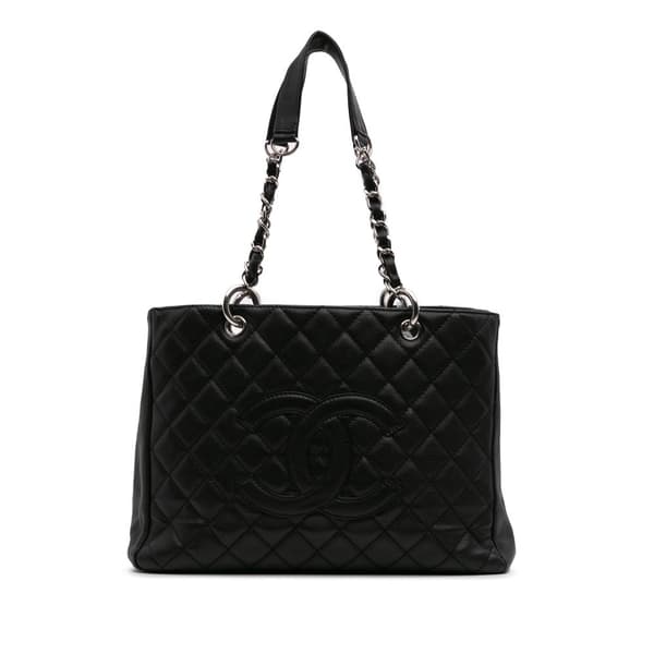 Pre-owned Chanel Caviar Grand Shopping Tote Black