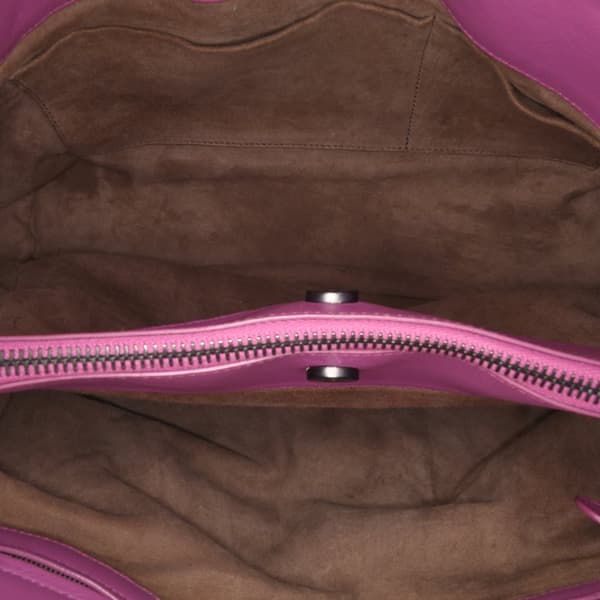 Pre-owned Bottega Veneta Medium Nappa Intrecciato Double Chain Tote Purple