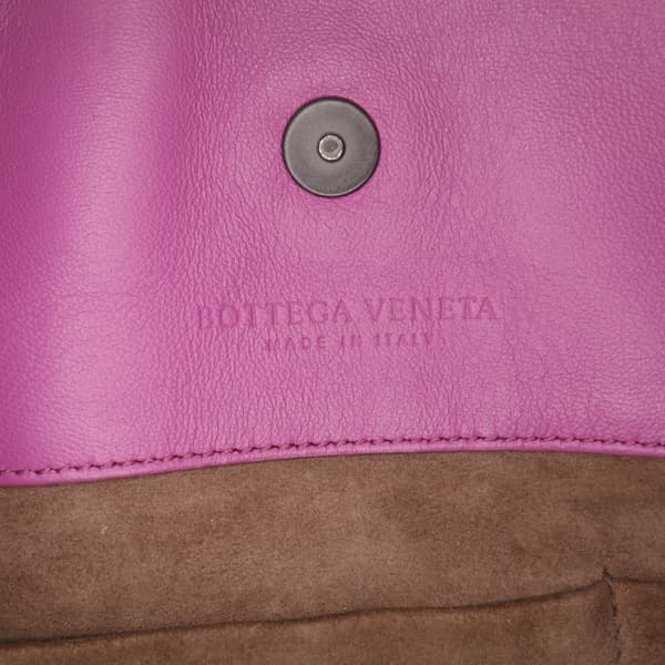Pre-owned Bottega Veneta Medium Nappa Intrecciato Double Chain Tote Purple