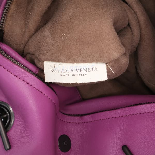 Pre-owned Bottega Veneta Medium Nappa Intrecciato Double Chain Tote Purple