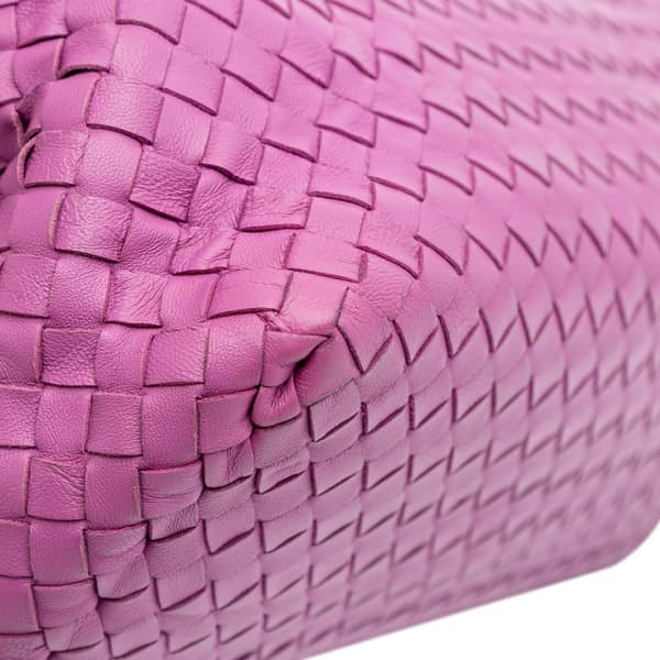 Pre-owned Bottega Veneta Medium Nappa Intrecciato Double Chain Tote Purple