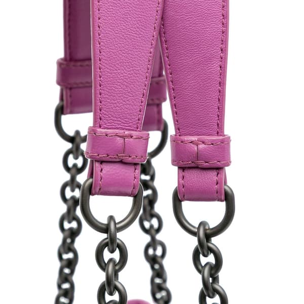 Pre-owned Bottega Veneta Medium Nappa Intrecciato Double Chain Tote Purple