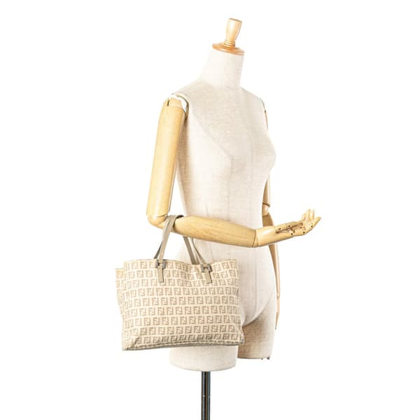 Pre-owned Fendi Zucchino Canvas Tote Brown