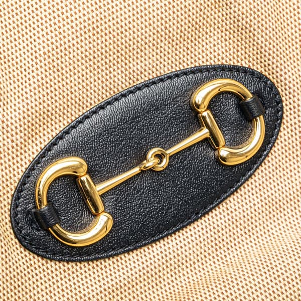 Pre-owned Gucci Medium Canvas Horsebit 1955 Tote Brown