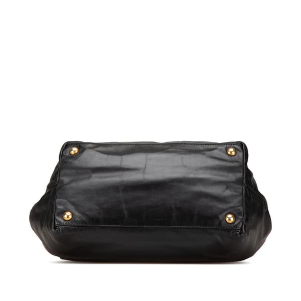 Pre-owned Prada Nappa Fiocco Bow Tote Black