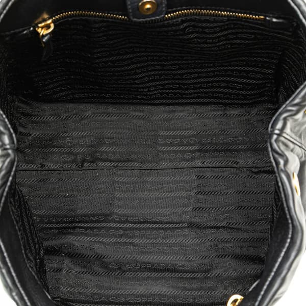 Pre-owned Prada Nappa Fiocco Bow Tote Black