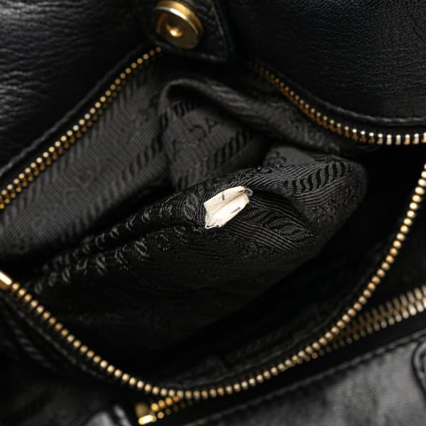 Pre-owned Prada Nappa Fiocco Bow Tote Black