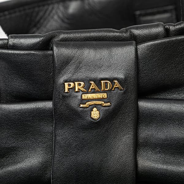 Pre-owned Prada Nappa Fiocco Bow Tote Black
