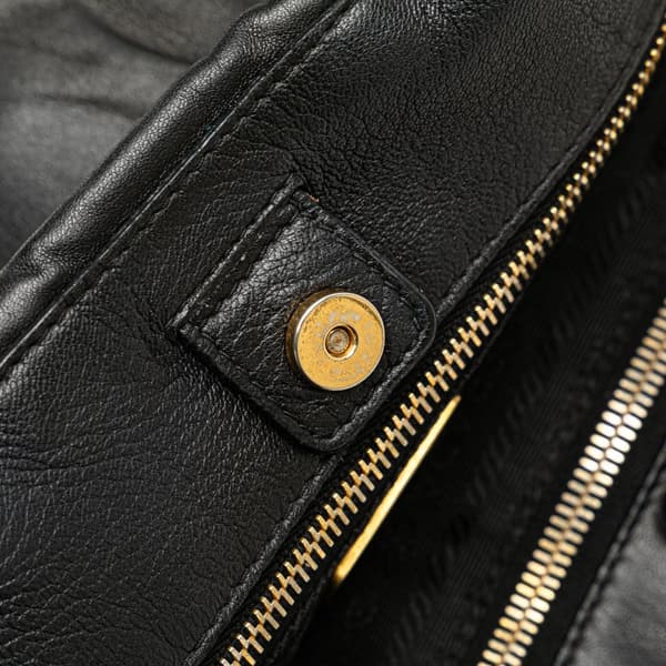 Pre-owned Prada Nappa Fiocco Bow Tote Black